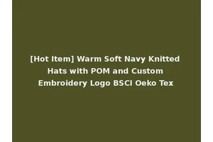 [Hot Item] Warm Soft Navy Knitted Hats with POM and Custom Embroidery Logo BSCI Oeko Tex