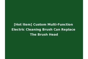 [Hot Item] Custom Multi-Function Electric Cleaning Brush Can Replace The Brush Head