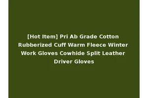 [Hot Item] Pri Ab Grade Cotton Rubberized Cuff Warm Fleece Winter Work Gloves Cowhide Split Leather Driver Gloves