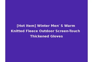 [Hot Item] Winter Men′ S Warm Knitted Fleece Outdoor Screen-Touch Thickened Gloves