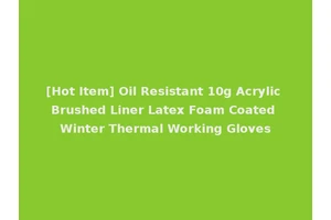 [Hot Item] Oil Resistant 10g Acrylic Brushed Liner Latex Foam Coated Winter Thermal Working Gloves