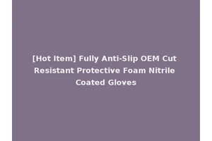 [Hot Item] Fully Anti-Slip OEM Cut Resistant Protective Foam Nitrile Coated Gloves