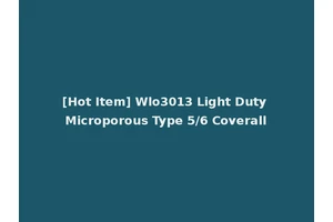 [Hot Item] Wlo3013 Light Duty Microporous Type 5/6 Coverall