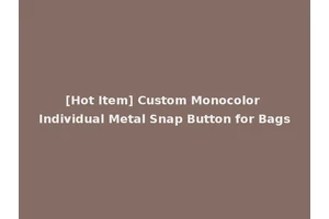 [Hot Item] Custom Monocolor Individual Metal Snap Button for Bags