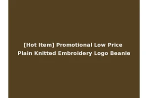[Hot Item] Promotional Low Price Plain Knitted Embroidery Logo Beanie