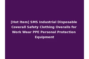 [Hot Item] SMS Industrial Disposable Coverall Safety Clothing Overalls for Work Wear PPE Personal Protection Equipment