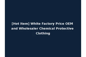 [Hot Item] White Factory Price OEM and Wholesaler Chemical Protective Clothing