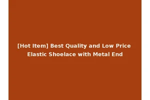 [Hot Item] Best Quality and Low Price Elastic Shoelace with Metal End