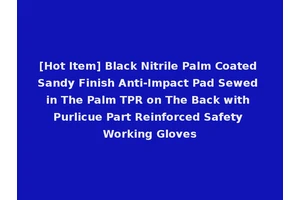 [Hot Item] Black Nitrile Palm Coated Sandy Finish Anti-Impact Pad Sewed in The Palm TPR on The Back with Purlicue Part Reinforced Safety Working Gloves