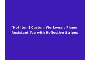 [Hot Item] Custom Workwear: Flame Resistant Tee with Reflective Stripes
