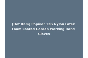 [Hot Item] Popular 13G Nylon Latex Foam Coated Garden Working Hand Gloves