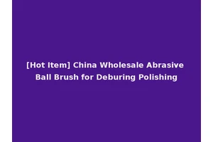 [Hot Item] China Wholesale Abrasive Ball Brush for Deburing Polishing