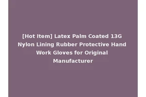 [Hot Item] Latex Palm Coated 13G Nylon Lining Rubber Protective Hand Work Gloves for Original Manufacturer