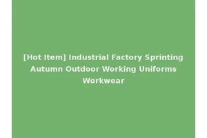 [Hot Item] Industrial Factory Sprinting Autumn Outdoor Working Uniforms Workwear
