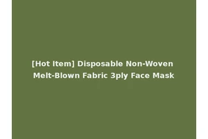 [Hot Item] Disposable Non-Woven Melt-Blown Fabric 3ply Face Mask