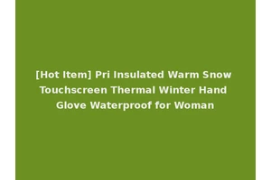 [Hot Item] Pri Insulated Warm Snow Touchscreen Thermal Winter Hand Glove Waterproof for Woman