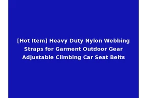 [Hot Item] Heavy Duty Nylon Webbing Straps for Garment Outdoor Gear Adjustable Climbing Car Seat Belts