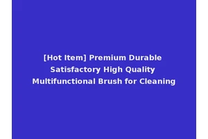 [Hot Item] Premium Durable Satisfactory High Quality Multifunctional Brush for Cleaning