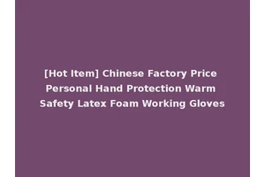 [Hot Item] Chinese Factory Price Personal Hand Protection Warm Safety Latex Foam Working Gloves