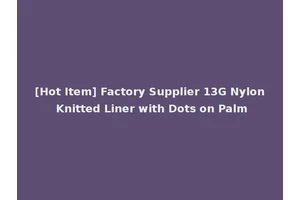 [Hot Item] Factory Supplier 13G Nylon Knitted Liner with Dots on Palm