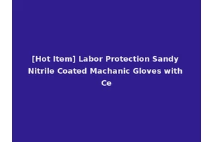 [Hot Item] Labor Protection Sandy Nitrile Coated Machanic Gloves with Ce