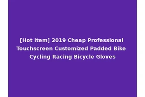 [Hot Item] 2019 Cheap Professional Touchscreen Customized Padded Bike Cycling Racing Bicycle Gloves