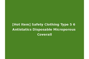 [Hot Item] Safety Clothing Type 5 6 Antistatics Disposable Microporous Coverall