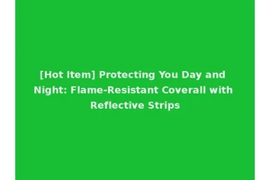 [Hot Item] Protecting You Day and Night: Flame-Resistant Coverall with Reflective Strips