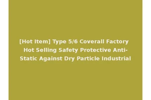 [Hot Item] Type 5/6 Coverall Factory Hot Selling Safety Protective Anti-Static Against Dry Particle Industrial