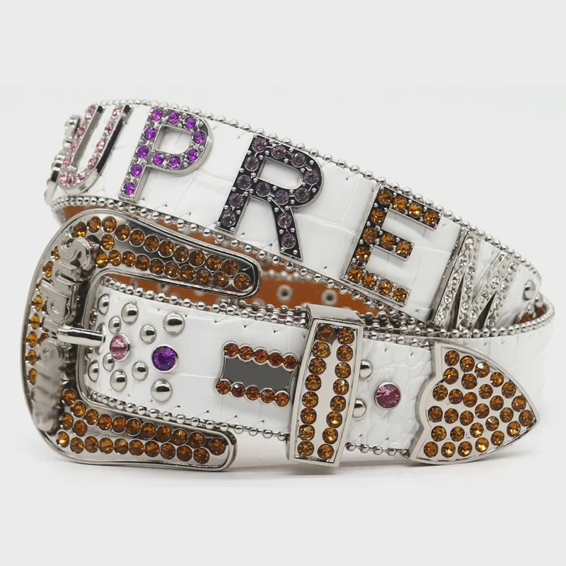 Customization Fashionable Renaissance BB Simon Men's Brand Studded Cowboy Rhinestone Waist Diamond Designer Dresses Beaded Belts