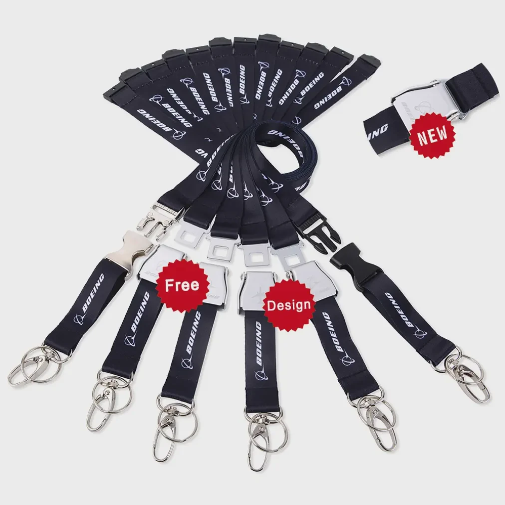 Factory Custom Logo Oem Odm Mini Aviation Pilot Cessna Lanyard Seatbelt Airline Lanyard