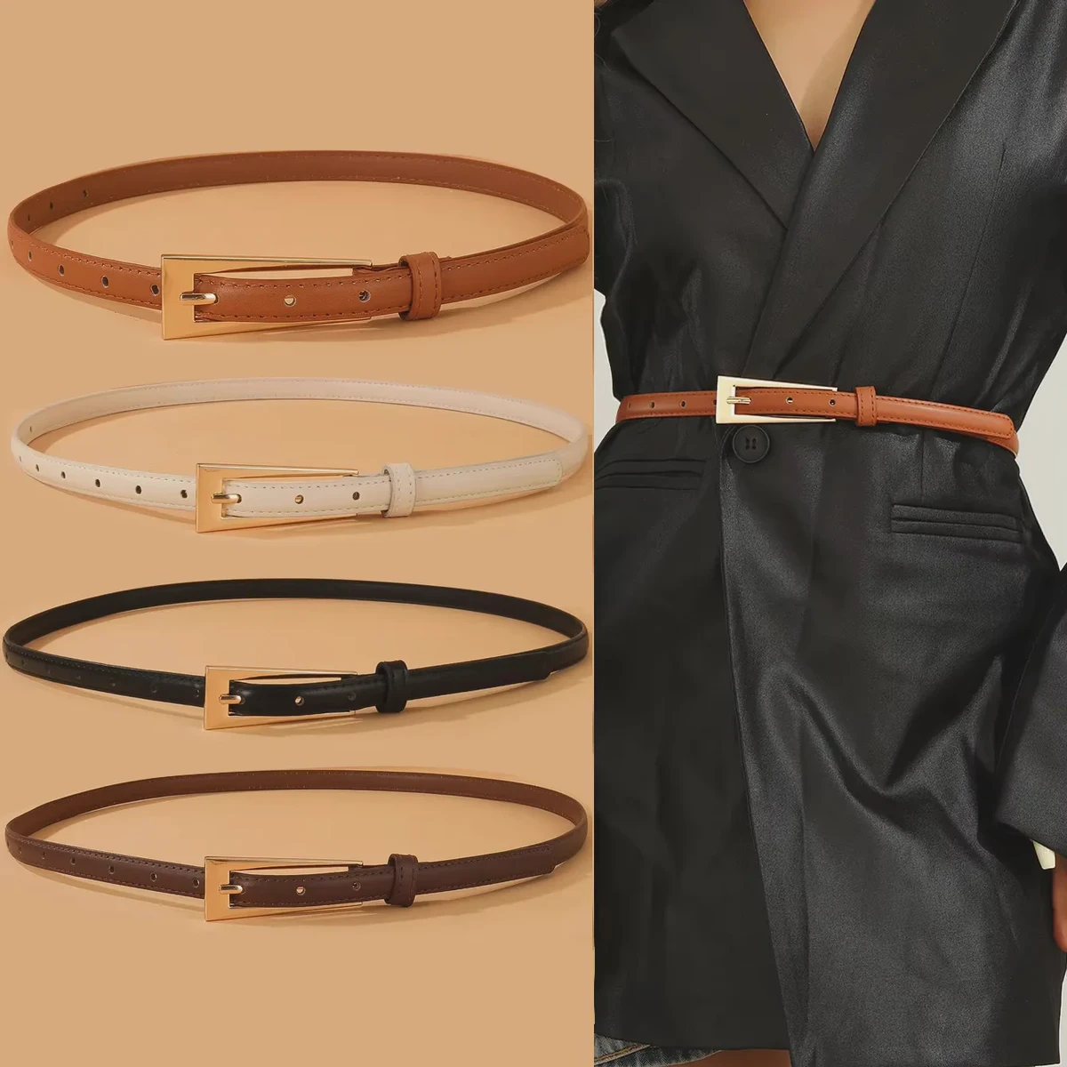 Bohemian Party Women's Belt for Jeans Pants Fashionable Accessories Alloy Pin Buckle 1.5cm X 90-130cm for Stylish Ladies' Daily