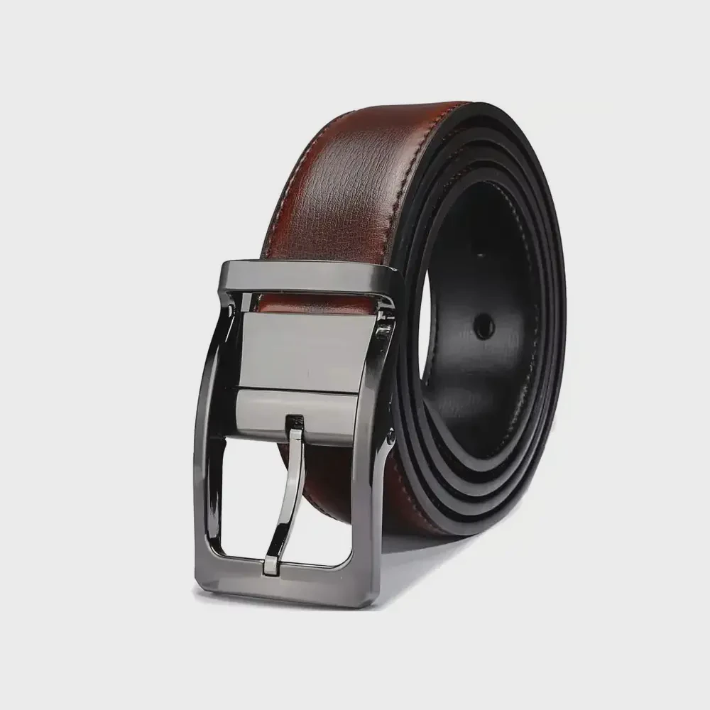 Direct Sale Factory Custom Made Men's Leather Dress Belt New Design Cow Hide Material with Steel Buckle 3.5cm Width Customizable