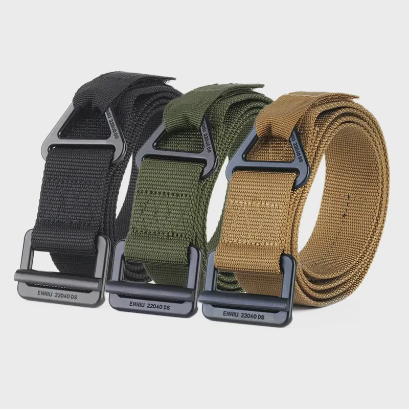 HT Outdoor Nylon Fabric Belt for Men Women Combat Tactical Rescue Drop for Leisure Sports Climbing 38mm Width with Iron for Buck
