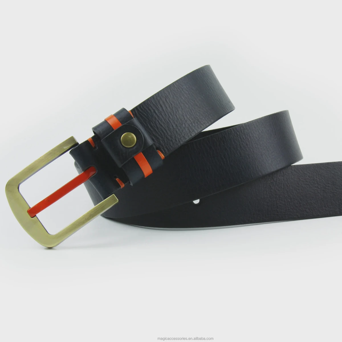 Casual PU Belts with Colorful Polished Gunmetal Pin Buckle Simple Copper Alloy Material Plastic Belts with Unique Features