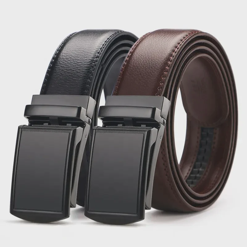 Men Belt New Designer Click Genuine Leather Ratchet Belt for Men, Size-Customized