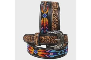 Beautiful Beaded Full Grain Heavy Duty Belt Premium Cow Hide Custom Beaded Designs Luxury Belts Ready to Ship Unisex
