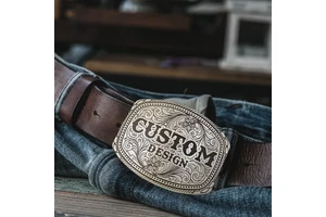 Antique Silver Brass Cowboy Belt for Buckle Custom Wholesale Classic Big for Buckle for Vintage Cow Leather Belts Made of Alloy