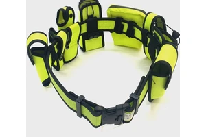 Chinese High Quality 5cm Green Yellow Belt With All Kinds of Pouches With Plastic Buckle