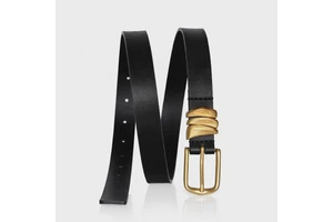 Designer Brand Pure Belt with Polished Steel Buckle for Professional Appearance and Smart Casual Clothing Made of Alloy