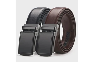 Men Belt New Designer Click Genuine Leather Ratchet Belt for Men, Size-Customized