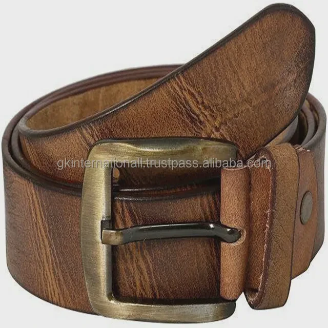 High Quality Top Layer Cowhide 100% Genuine Leather Black or Brown Men's Fashion Casual Belt for Jeans with Adjustable Buckle