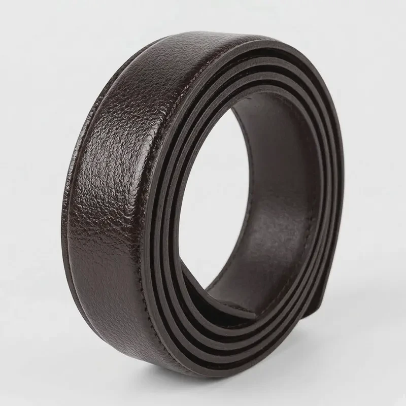 Korea AT-30-130-Classic Black/Brown Cowhide Leather Belt Strap 30mm X130cm 3.4-3.6mm Thickness OEM Available for Auto Ratchet