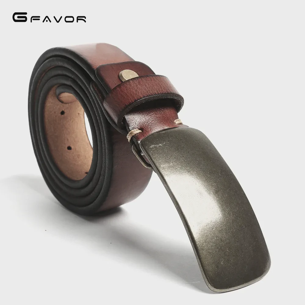 Famous Brand Copper Designer Belt Men Men's Casual Genuine Leather Belt High Quality Cowhide Retro Pin Buckle Belt for Jeans