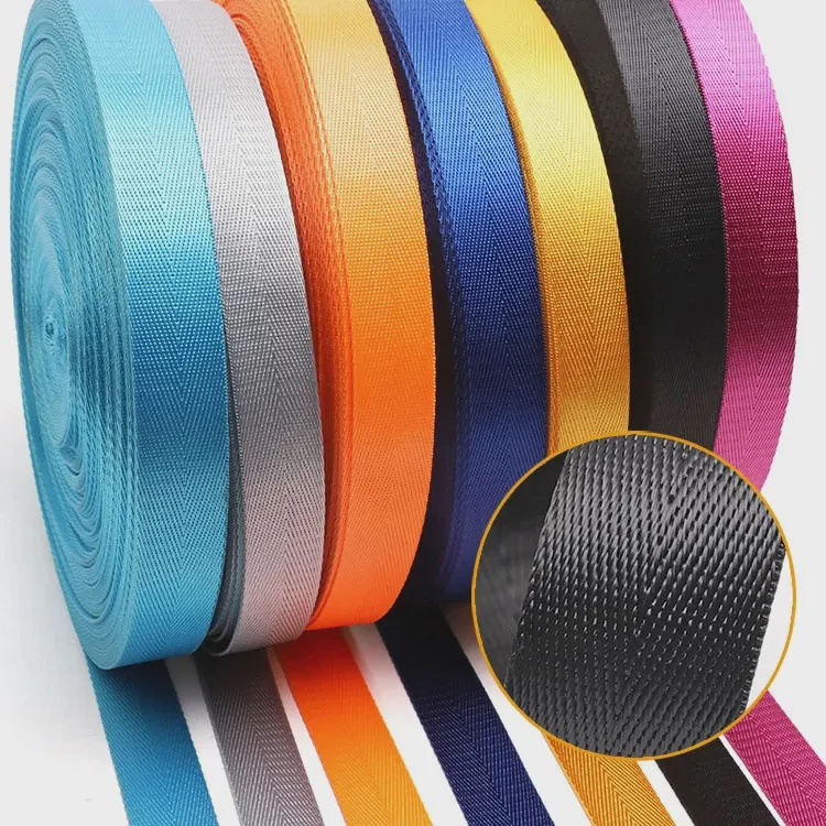 20/25/38/50mm Herringbone Webbing Straps Woven Webbing Polyester Nylon Webbing for Belt Custom Belt