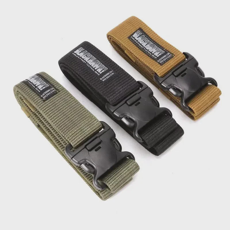 Tactical Belt Outdoor Rescue External Belt Men Security Guard Training Nylon Quick-Drying Canvas Belt