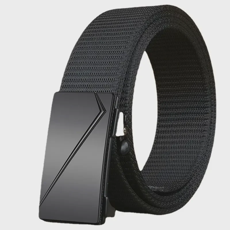 Paul Men's Nylon Belt with Alloy Automatic Buckle Outdoor Casual Sports Pants Belt 120cm Length Wholesale