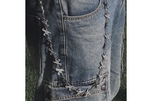 High Quality Custom Letter a Logo Punk Rock Style Long Hip Hop Hanging Metal Pocket Chain Denim Waist Chain Belts