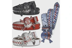 Retro Bling Bling Shining Western Designer Rhinestones PU Belts Men Shiny Studded Diamond Crystal Stone Belt BB Simon Belts