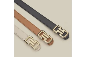 WEEKS ZPE3001 Women's 2.8cm Wide 105cm Belt with Classic and Fashionable Smooth Plate Buckle Made of Alloy